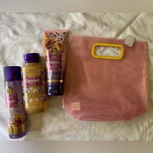 Disney Princess Rapunzel Pink and Purple Body Care Gift Set with Pink Tote